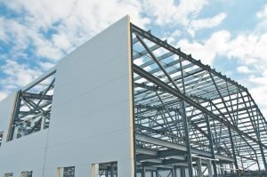 Metal,Frame,Of,The,Building,With,A,Sandwich,Panel,Of