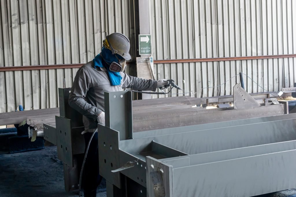 The,Painter,Is,Working,To,Painting,The,Steel,Structure,With
